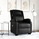 vidaXL Fauteuil de massage Noir Similicuir