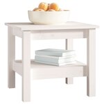 vidaXL Table basse Blanc 45x45x40 cm Bois massif de pin