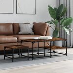 vidaXL Tables basses gigognes 2 Pièces chêne fumé bois d'ingénierie