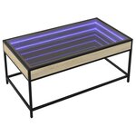 vidaXL Table basse avec LED infini chêne sonoma 90x50x41 cm