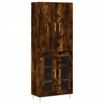 vidaXL Buffet haut Chêne fumé 69 5x34x180 cm Bois d'ingénierie
