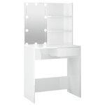 vidaXL Coiffeuse avec LED Blanc brillant 74 5x40x141 cm