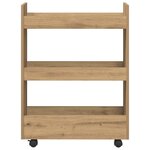 vidaXL Chariot de rangement étroit 3 niveaux chêne artisanal