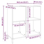vidaXL Armoire à disques chêne marron 84 5x38x89 cm bois d'ingénierie