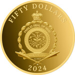 Pièce de monnaie en Or 50 Dollars g 8 Millésime 2024 YEAR OF THE DRAGON