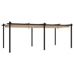 vidaXL Tonnelle de jardin avec toit rétractable taupe 3x6 m aluminium