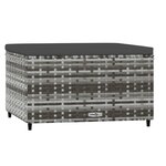 vidaXL Repose-pieds de jardin et coussins lot de 2 gris résine tressée