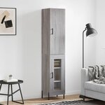 vidaXL Buffet haut Sonoma gris 34 5x34x180 cm Bois d'ingénierie
