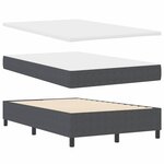 vidaXL Lit Box Spring avec matelas gris foncé 120x200 cm tissu en velours côtelé