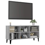 vidaXL Meuble TV avec pieds en métal Sonoma gris 103 5x30x50 cm