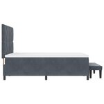 vidaXL Lit à Ressorts avec Matelas & Banc Gris Foncé 160x200 cm Velours