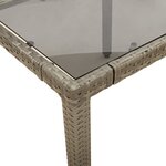 vidaXL Table de jardin dessus en verre Gris 190x90x75cm Résine tressée