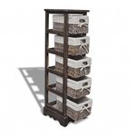vidaXL Étagère de rangement en bois 5 paniers en tissage Marron