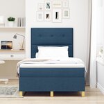 vidaXL Lit à ressorts avec matelas bleu 120x200 cm tissu