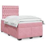 vidaXL Sommier à lattes de lit avec matelas rose 120x190 cm velours