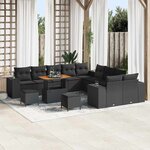 vidaXL Ensemble de canapé de jardin 13 Pièces Noir polyrotin