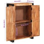vidaXL Highboard avec portes Marron Bois d'acacia massif et métal