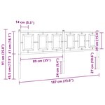 vidaXL Tête de lit de remplacement métal blanc 180 cm