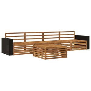 vidaXL Ensemble de canapés d'extérieur 5 Pièces Naturel