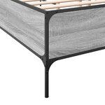 vidaXL Cadre de lit sonoma gris 135x190 cm bois d'ingénierie et métal
