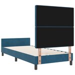 vidaXL Cadre de Lit Bleu Foncé 100x200 cm Velours