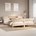 vidaXL Lit bibliothèque sans matelas 200x200 cm bois massif de pin