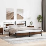 vidaXL Cadre de lit sans matelas chêne marron 183x203 cm