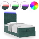 vidaXL Cadre de lit ottoman avec matelas vert foncé 100x200 cm velours
