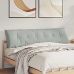 vidaXL Coussin de Dos Gris clair 180 x 50 cm Tissu en velours côtelé