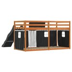 vidaXL Lit superposé sans matelas avec toboggan blanc noir 90x200 cm