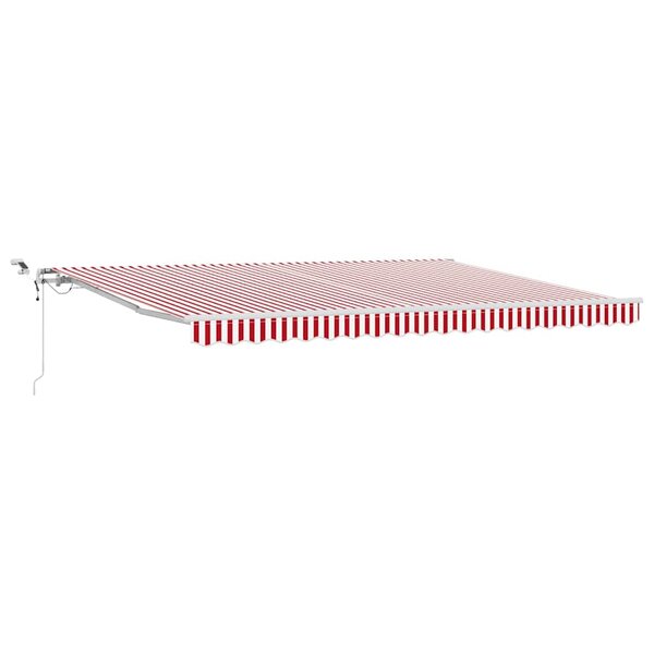 vidaXL Auvent Rétractable Rouge et Blanc 450 × 300 cm Tissu et Métal
