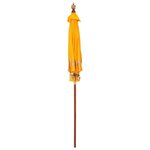 vidaXL Parasol Jaune (210-220) x 260 cm Coton et bois massif
