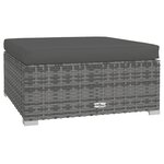 vidaXL Salon de jardin 4 Pièces avec coussins Résine tressée Gris