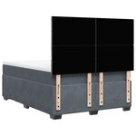 vidaXL Sommier à lattes de lit et matelas Gris foncé 140x200cm Velours