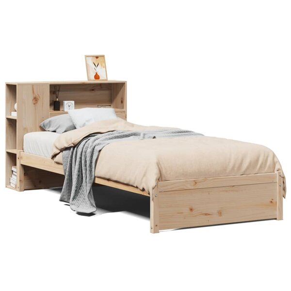 vidaXL Lit bibliothèque sans matelas 75x190 cm bois de pin massif