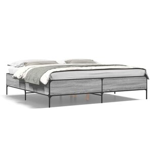 vidaXL Cadre de lit sans matelas sonoma gris 200x200 cm