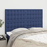 vidaXL Tête de lit Bleu 144x5x118/128 cm Tissu