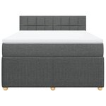 vidaXL Sommier à lattes de lit avec matelas Gris foncé 160x200cm Tissu
