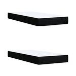vidaXL Sommier à lattes de lit avec matelas Noir 200x200 cm Tissu