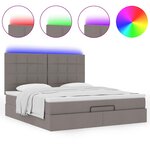 VidaXL Cadre de lit ottoman avec matelas taupe 180x200 cm tissu