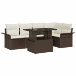 vidaXL Ensemble de canapé de jardin 6 Pièces Marron Poly rotin