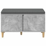 vidaXL Banc d'entrée avec coussin Gris béton 80 x 38 x 46 cm