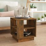 vidaXL Table basse chêne fumé 40x40x43 cm bois d'ingénierie