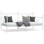 vidaXL Lit de repos sans matelas blanc 100x200 cm acier