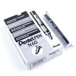Marqueur permanent N60 corps alu pointe biseautée Noir x 12 PENTEL