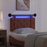 vidaXL Tête de lit suspendue Avec lumière LED Brun Brillant PU antique