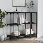 vidaXL Table console noir 102x35x90 cm bois d'ingénierie