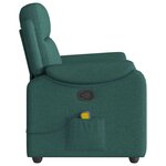 vidaXL Fauteuil de massage inclinable Vert foncé Tissu