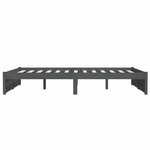 vidaXL Cadre de lit sans matelas gris bois massif 135x190 cm