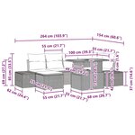 vidaXL Ensemble de canapé de jardin 7 pièces avec coussins gris en poly rattan